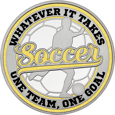Gold "Soccer" with Gold Outer Circular Borders